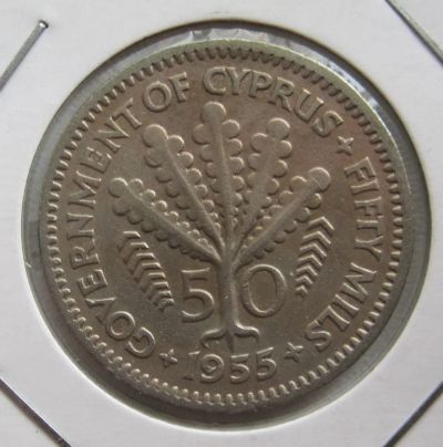 Лот: 6103728. Фото: 1. Кипр 50 милс 1955. Европа