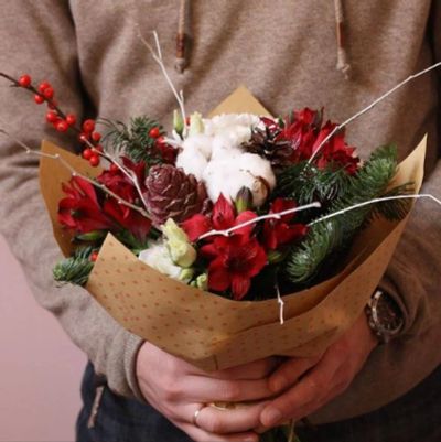 Лот: 8754312. Фото: 1. Новогодний букет. Подарки на Новый год