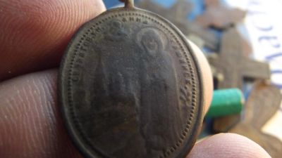 Лот: 11265013. Фото: 1. Старинная иконка образок святая... Иконы