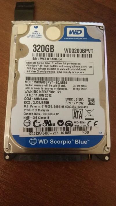 Лот: 18454469. Фото: 1. Жесткий диск Western Digital 320gb. Жёсткие диски (HDD)