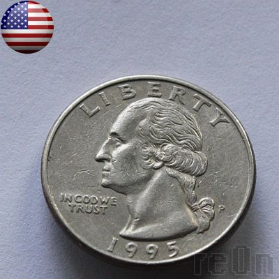 Лот: 3060768. Фото: 1. США квотер (25 центов) 1995 г... Америка