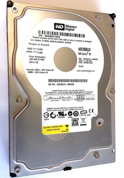 Лот: 3003193. Фото: 1. Жёсткий диск 3.5'' SATA 200Gb... Жёсткие диски (HDD)