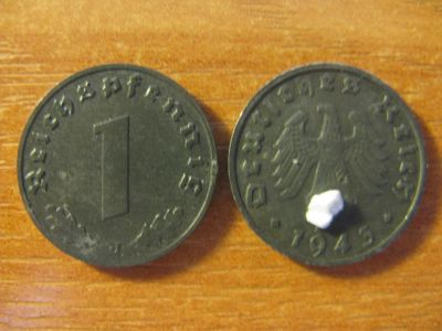 Лот: 10745682. Фото: 1. Германия 3 Рейх. 1 рейхспфенниг... Германия и Австрия