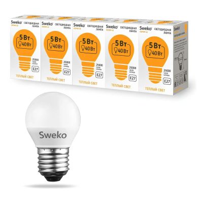 Лот: 25714136. Фото: 1. Светодиодные лампы Sweko "Шар... Лампочки