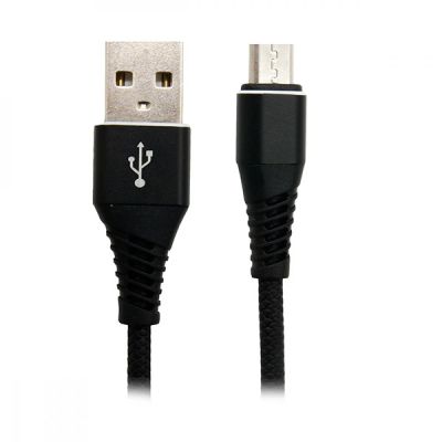 Лот: 16528583. Фото: 1. USB кабель microUSB Lace 2A черный... Дата-кабели, переходники