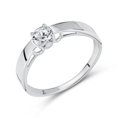 Лот: 23846425. Фото: 1. Серебряное кольцо с фианитами. Кольца, перстни