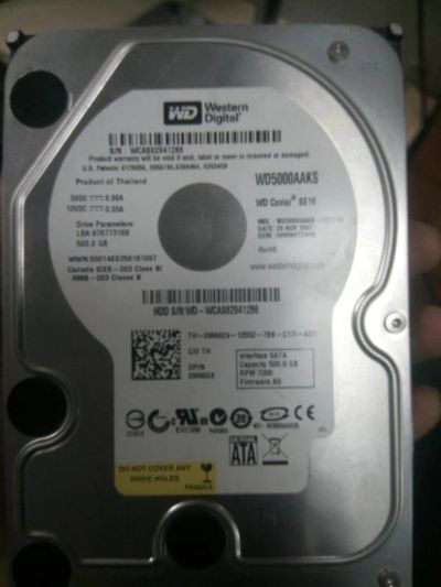 Лот: 10793856. Фото: 1. Жёсткий диск WesternDigital WD500AAKS... Жёсткие диски (HDD)