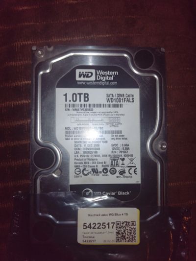 Лот: 25605413. Фото: 1. Жесткий диск SATA-II WD 1Tb WD1001FALS... Жёсткие диски (HDD)