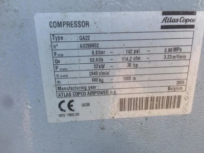Лот: 9888475. Фото: 1. Компрессор GA22FF. Промышленное