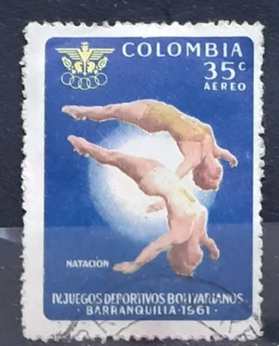 Лот: 25028279. Фото: 1. Марка.Колумбия. 1961 г. Марки
