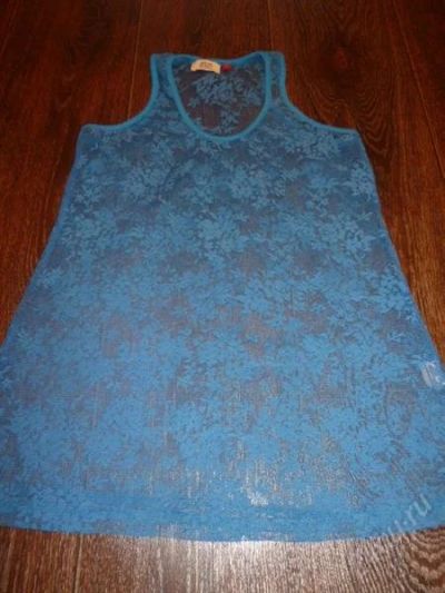 Лот: 1640927. Фото: 1. Майка синяя S. Футболки, топы и майки