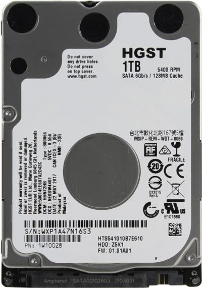 Лот: 17110519. Фото: 1. Жесткий диск HGST 1 Тб sata 3. Жёсткие диски