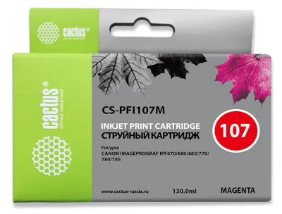 Лот: 17325150. Фото: 1. Картридж Cactus CS-PFI107M, пурпурный... Картриджи, расходные материалы