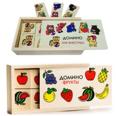 Лот: 25438377. Фото: 1. Новое деревянное домино. Детские настольные игры