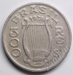 Лот: 120493. Фото: 1. Бразилия. 300 рейсов 1936г. Редкость... Америка