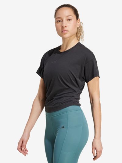 Лот: 25606966. Фото: 1. Футболка женская adidas, Черный. Другое (спортивная одежда)