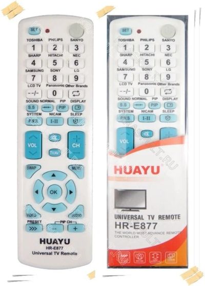 Лот: 15906249. Фото: 1. Пульт УНИВЕРСАЛЬНЫЙ HUAYU HR-E877... Пульты ДУ