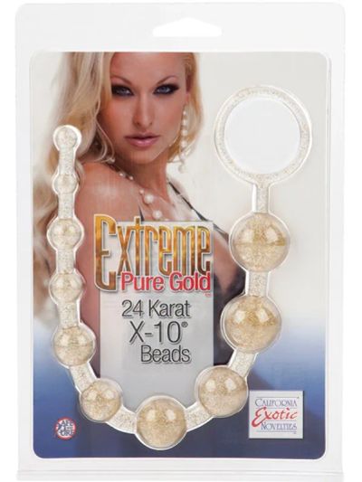 Лот: 22066925. Фото: 1. Анальные бусы Extreme Pure Gold... Игрушки