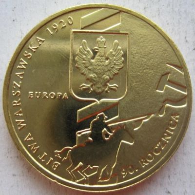 Лот: 7254967. Фото: 1. 2 злотых 2010. 90-я годовщина... Европа