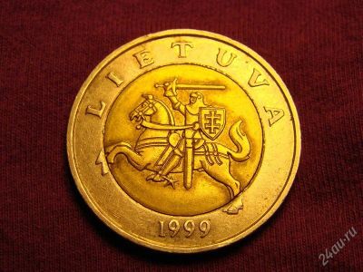 Лот: 2457097. Фото: 1. 5 лит 1999, Литва, с рыцарем. Страны СНГ и Балтии