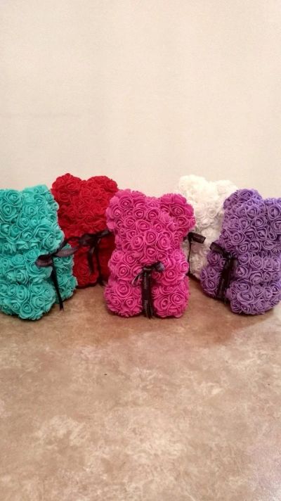 Лот: 12883233. Фото: 1. Мишка из Роз🌹 25см Розовый🌹. Букеты из конфет, игрушек