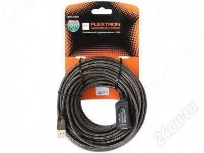 Лот: 1853681. Фото: 1. Кабель удлинитель USB 2.0 Flextron... Шлейфы, кабели, переходники