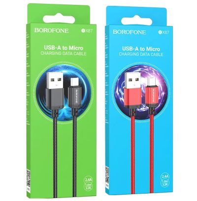 Лот: 23541975. Фото: 1. Кабель micro USB Borofone BX87... Зарядные устройства, блоки питания, адаптеры сетевые для смартфонов