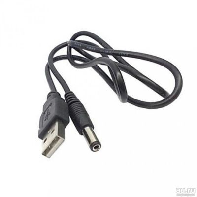 Лот: 16168620. Фото: 1. Кабель USB DC 5.5 черный код товара... Дата-кабели, переходники