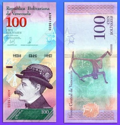 Лот: 20765736. Фото: 1. Венесуэла 100 боливаров 2018 ПРЕСС. Америка