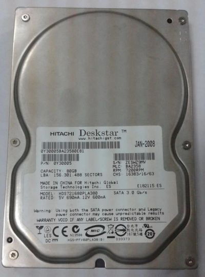 Лот: 9199425. Фото: 1. Жесткий диск SATA Hitachi HDS721680PLA380... Жёсткие диски (HDD)