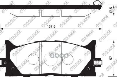Лот: 21869926. Фото: 1. Тормозные Колодки Tg-734C (Керамика... Тормозная система