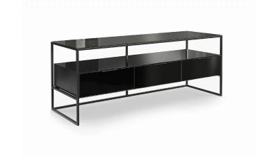 Лот: 24932304. Фото: 1. Тумба под ТВ Glass, цвет Черный. Стойки и тумбы для аппаратуры