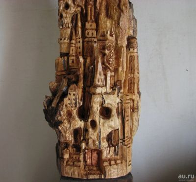 Лот: 16261398. Фото: 1. Скульптура из дерева "замок черепа... Резьба