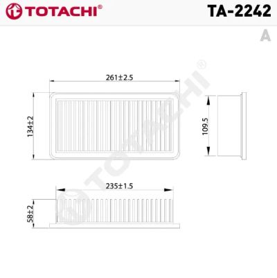Лот: 23603818. Фото: 1. Фильтр воздушный TA-2242 Totachi... Расходные материалы