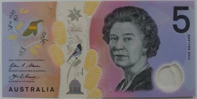 Лот: 9595188. Фото: 1. Австралия 5 долларов 2016, в обороте... Австралия и Океания