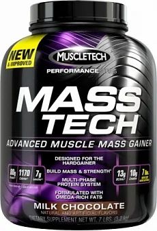 Лот: 5028018. Фото: 1. Muscletech Mass Tech (3200г) гейнер... Спортивное питание, витамины