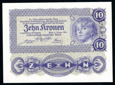 Лот: 6689414. Фото: 1. Австрия 10 крон 1922г. Германия и Австрия