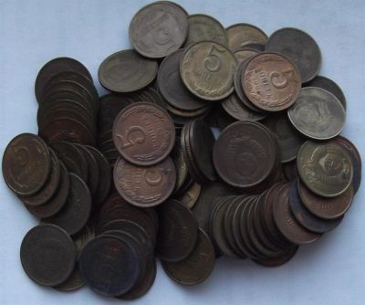 Лот: 3488039. Фото: 1. 5 копеек 1991 л (100 шт). Россия и СССР 1917-1991 года
