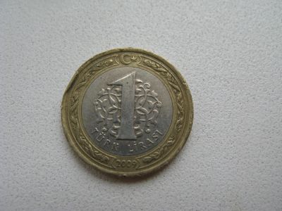Лот: 6089764. Фото: 1. 2009 год 1 лира турция биметалл. Европа