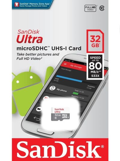 Лот: 9004224. Фото: 1. SanDisk Ultra microSDHC Class... Карты памяти