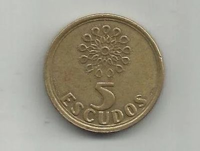 Лот: 9468738. Фото: 1. Португалия 5 эскудо 1998. Европа