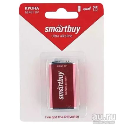 Лот: 17642693. Фото: 1. Батарейка Крона Smartbuy Ultra... Батарейки, аккумуляторы, элементы питания