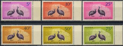 Лот: 16389539. Фото: 1. 1961. Гвинея. Птицы - Цесарки... Марки