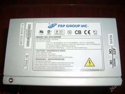 Лот: 2107237. Фото: 1. Блок питания FSP 400W (неисправный... Корпуса, блоки питания
