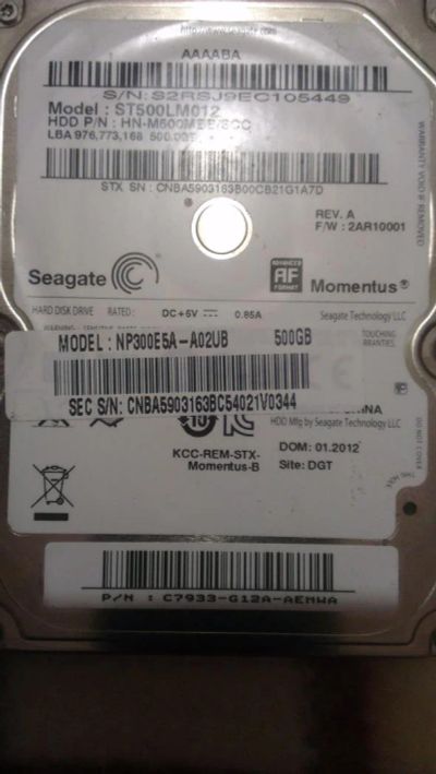 Лот: 4873045. Фото: 1. Seagate ST500LM012. Жёсткие диски (HDD)