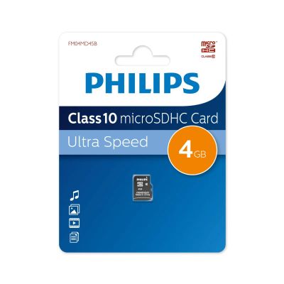 Лот: 25719088. Фото: 1. Карта памяти microSD HC 4 GB Philips... Карты памяти