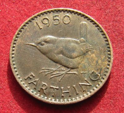 Лот: 20964710. Фото: 1. Великобритания 1 фартинг, 1950г... Великобритания и острова