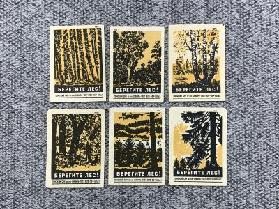 Лот: 25847186. Фото: 1. Набор из 6 коллекционных спичечных... Бутылки, пробки, этикетки