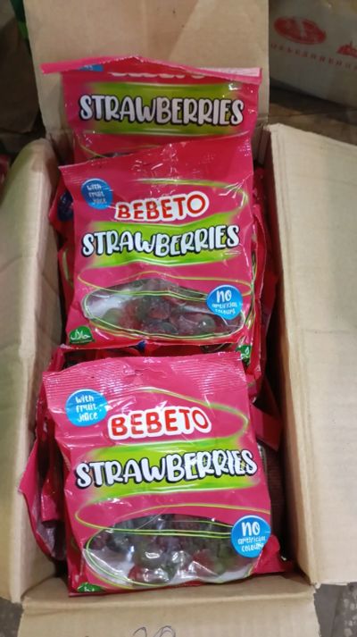 Лот: 25310569. Фото: 1. мармелад Bebeto Strawberries клубника. Шоколад, конфеты