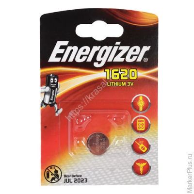 Лот: 19028165. Фото: 1. Батарейка Energizer CR1620 1шт. Батарейки, аккумуляторы, элементы питания